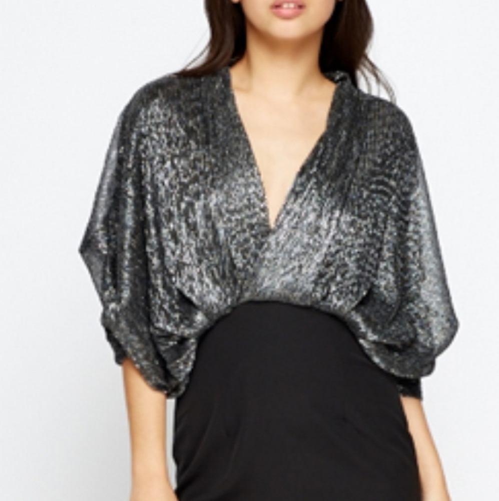 NWT Metallic Batwing Sleeve coffee color cardigan
